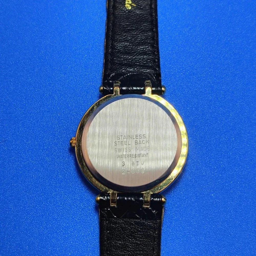 Vintage 1988 Jean Claude Genuine SWISS Onyx Mother of Pearl Women's Quartz Watch